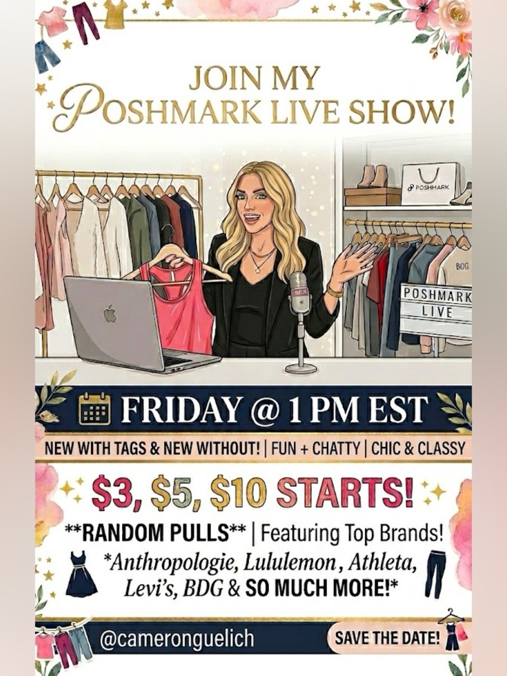 Live show! Friday @ 1 PM! 3$, 5$, 10$ starts